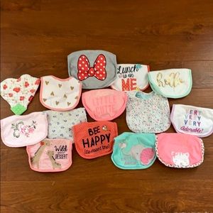 Baby Girl Bibs Lot